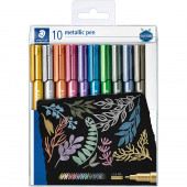 PENNARELLI METALLIC PEN CON PUNTA TONDA ASTUCCIO 10 COLORI STAEDTLER
