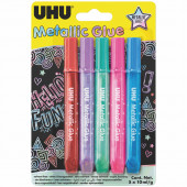 COLLA GLITTER METALLIC SET 5 TUBI 10 ML. COLORI ASSORTITI UHU