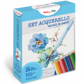 KIT 24 PASTELLI AQUERELLABILI ARTS + 1 PENNELLO AQUASH WATER BRUSH PENTEL