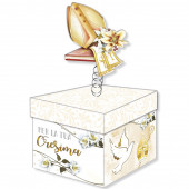 SCATOLA - BIGLIETTO AUGURALE CRESIMA 12X12X12 SURPRISE BOX CROMO