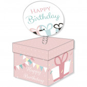 SCATOLA - BIGLIETTO AUGURALE COMPLEANNO 12X12X12 SURPRISE BOX BAMBINA CROMO