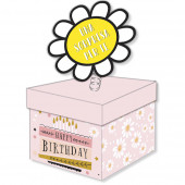 SCATOLA - BIGLIETTO AUGURALE COMPLEANNO 12X12X12 SURPRISE BOX FEMMINILE CROMO