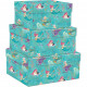 SET 3 SCATOLE REGALO IN CARTONE CON COPERCHIO MEDIE LA SIRENETTA KARTOS
