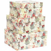 SET 3 SCATOLE REGALO IN CARTONE CON COPERCHIO GRANDI CAPPUCCETTO ROSSO KARTOS