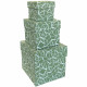 SET 3 SCATOLE REGALO IN CARTONE CON COPERCHIO GREEN GRID KARTOS