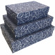 SET 3 SCATOLE REGALO IN CARTONE CON COPERCHIO BLUE GRID KARTOS