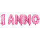 FESTONE MYLAR KIT 1 ANNO ROSA CON VALVOLA 36 CM. ROCCA FUN FACTORY
