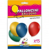 PALLONCINI LATTICE GRANDI &Oslash; 30 CM. COLORI METALLIZZATI ASSORTITI BUSTA 15 PZ. ROCCA FUN FACTORY