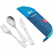 KIT 3 POSATE ACCIAIO CON ASTUCCIO BLU CONCEPT KIDS MAPED