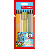 PENNARELLO PEN 68 SCATOLA CARTONE 10 COLORI ( NUOVI ) STABILO