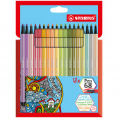 PENNARELLO PEN 68 SCATOLA CARTONE 18 COLORI ( NUOVI ) STABILO