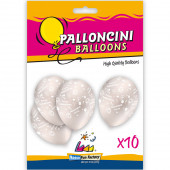 PALLONCINI LATTICE GRANDI &Oslash; 30 CM. PRIMA COMUNIONE BUSTA 10 PZ. ROCCA FUN FACTORY