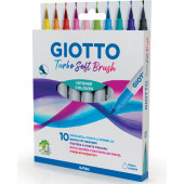 PENNARELLI GIOTTO TURBO SOFT BRUSH SCATOLA 10 COLORI FILA