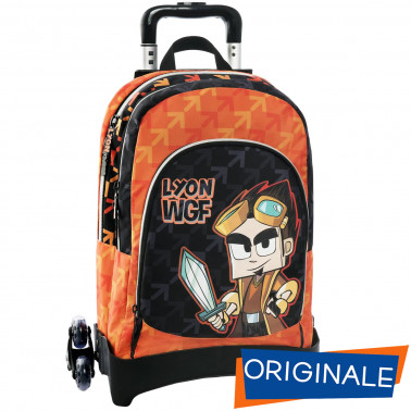 ZAINO TROLLEY SCUOLA STACCABILE 3 RUOTE LYON GAMER