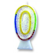 CANDELINA NUMERO "0" GLITTERATA MAGIC-PARTY