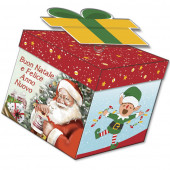 SCATOLA - BIGLIETTO AUGURALE NATALE 12X12X12 SURPRISE BOX CROMO