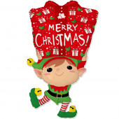 PALLONCINO IN MYLAR ELFO MERRY CHRISTMAS CM.106 ROCCA FUN FACTORY