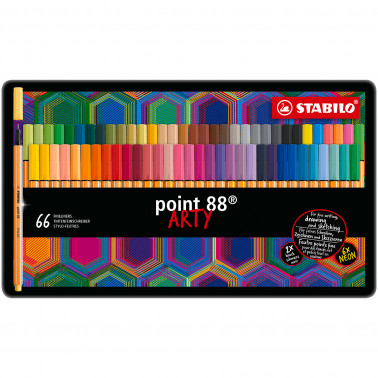 FINELINER POINT 88 ARTY SCATOLA METALLO 66 COLORI STABILO