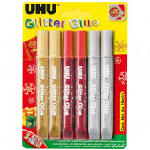 COLLA GLITTER METALLIC NATALE SET 5 TUBI 10 ML. COLORI ASSORTITI UHU