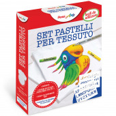 SET PASTELLI PER STOFFA FABRIC FUN + MAGLIETTA + ROLLER + STENCIL PENTEL