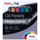 PASTELLI AD OLIO METALLIZZATI SCATOLA 6 COLORI PENTEL