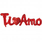 PALLONCINO IN MYLAR SCRITTA ROSSO "TI AMO" CM. 163 ROCCA FUN FACTORY