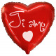 PALLONCINO IN MYLAR CUORE ROSSO "TI AMO" CM. 45 ROCCA FUN FACTORY