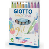 PENNARELLI PUNTA PENNELLO GIOTTO TURBO SOFT BRUSH PASTEL SCATOLA 10 COLORI FILA