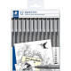 PENNA AD INCHIOSTRO PIGMENTATO PIGMENT LINER NERO SET 12 PUNTE STAEDTLER