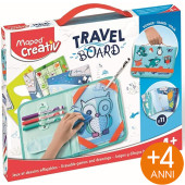 VALIGETTA CREATIVA TRAVEL BOARD GIOCHI DISEGNA E CANCELLA ANIMALI MAPED