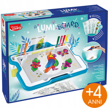 LAVAGNA LUMINOSA PER RICALCARE DISEGNI LUMI BOARD MAPED