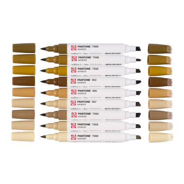 PENNARELLO DOPPIA PUNTA PANTONE MARKER BROWN SET 9 COLORI ROYAL TALENS