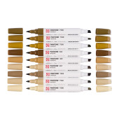 PENNARELLO DOPPIA PUNTA PANTONE MARKER BROWN SET 9 COLORI ROYAL TALENS