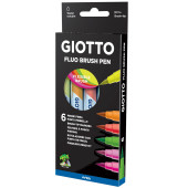 PENNARELLI PUNTA PENNELLO GIOTTO TURBO SOFT BRUSH FLUO SCATOLA 6 COLORI FILA