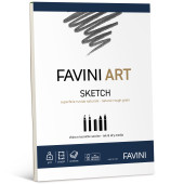 CARTA DISEGNO RUVIDA NATURALE SKETCH A4 90 GR. BLOCCO 40 FOGLI ART FAVIN