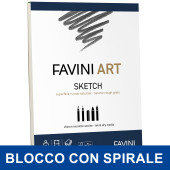 CARTA DISEGNO RUVIDA NATURALE SKETCH AE 90 GR. BLOCCO SPIRALE 40 FOGLI ART FAVIN