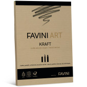 CARTA DISEGNO RUVIDA NATURALE KRAFT A4 90 GR. BLOCCO 50 FOGLI ART FAVIN