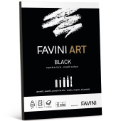 CARTA DISEGNO LISCIA BLACK A4 320 GR. BLOCCO 10 FOGLI ART FAVINI
