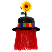 CAPPELLO CLOWN CON CAPELLI E GIRASOLE IN VELLUTO WIDMANN