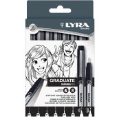 PENNA AD INCHIOSTRO PIGMENTATO GRADUATE MANGAPEN SET 8 PUNTE LYRA