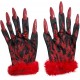 GUANTI DIAVOLO CON UNGHIE E FIAMME GLITTER ROSSE WIDMANN