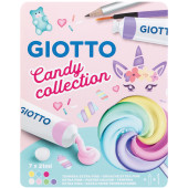 COLORE A TEMPERA GIOTTO CANDY COLLECTION 12 ML ( TUBO 4 ). SCATOLA 7 COLORI FILA