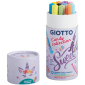 PENNARELLI PUNTA PENNELLO GIOTTO TURBO SOFT BRUSH CANDY COLLECTION TUBO 12 COLORI FILA