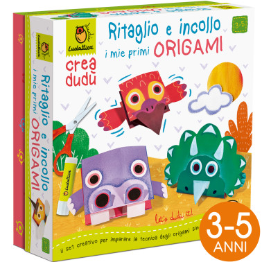 SET CREATIVO RITAGLIO E INCOLLO I MIEI PRIMI ORIGAMI DUDU' LUDATTICA