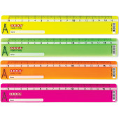 RIGHELLO 16 CM. FLUO CON PUNTATORE PER COMPASSO ARDA