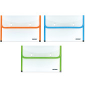 BUSTA PPL AD ELEVATO SPESSORE CON CHIUSURA DOPPIO BOTTONE TRASPARENTE CON BORDO COLORATO ARDA