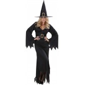 VESTITO STREGA ELEGANTE CON CINTURA E CAPPELLO S WIDMANN