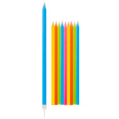 CANDELE MEZZO STELO CM.15,5 CON SOSTEGNO COLORI ASSORTITI CONF.10 PEZZI GIVI