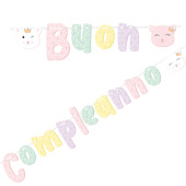 FESTONE IN CARTA " BUON COMPLEANNOP" LADY KITTY MT. 2,5 GIVI