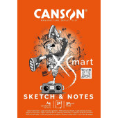 CARTA DISEGNO GRANA LISCIA GR.90 A4 BLOCCO 50 FOGLI XSMART SKETCH & NOTES CANSON